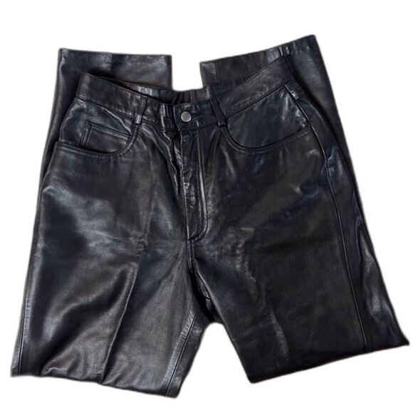 Cache Leather Pants High Rise Black Size 8 - Picture 5 of 11
